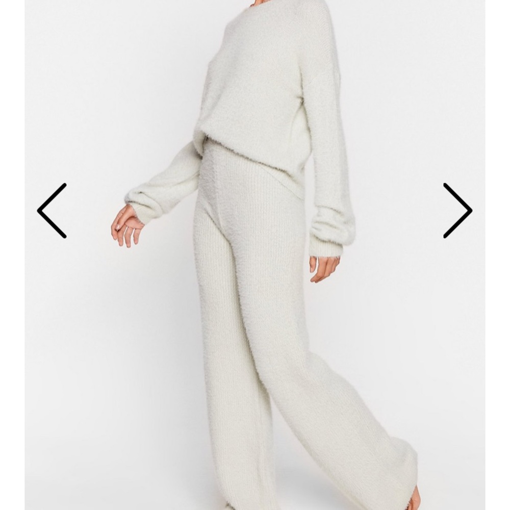 Nasty Gal Luxe Fluffy Knit Wide-Leg Lounge Set